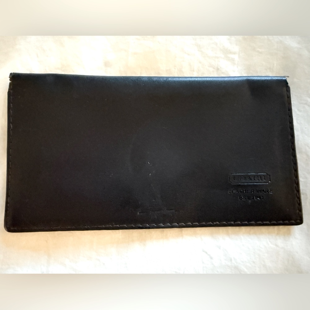 Coach Midnight Leather check book